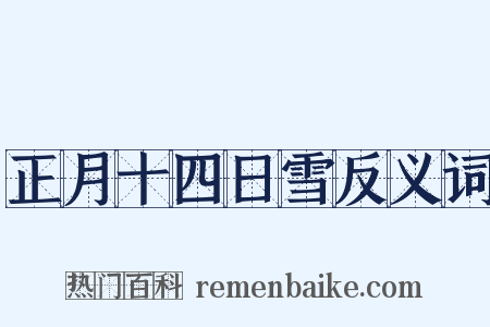 正月十四日雪反义词是什么意思的图片